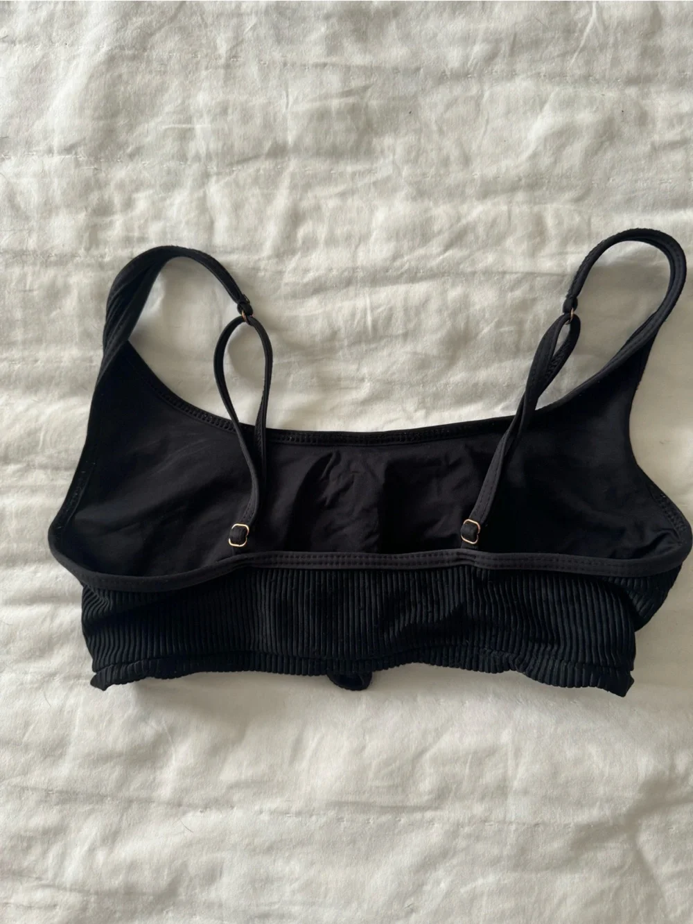 Frankie’s Black scoop neck Ribbed Greer top with Adjustable Straps